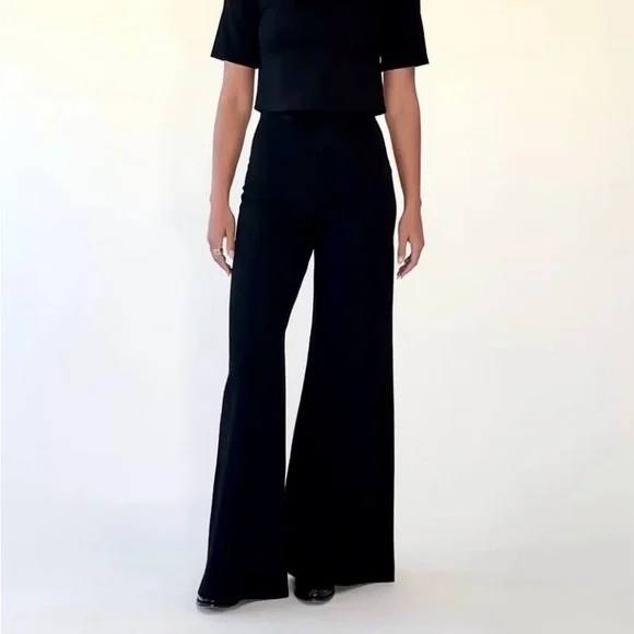 Ripley Rader High-Waist Black Wide-Leg Ponte Knit Stretch Pants size 3 Medium - Picture 1 of 5